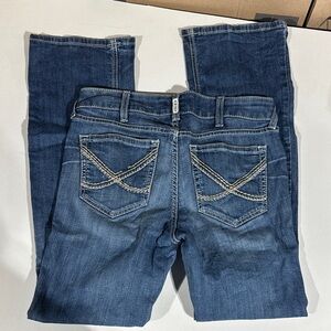 Ariat Women's 30r Medium Blue boot cut Jeans with Contrast Pocket Stitching